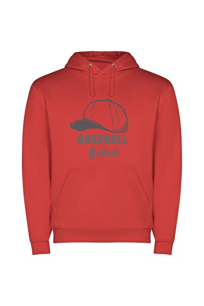 iLovePrints Dadaist Dad Hat Style Φούτερ με κουκούλα σε χρώμα Κόκκινο
