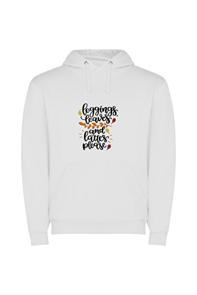 iLovePrints Monochrome Regions, Textured Style Φούτερ με κουκούλα σε χρώμα Λευκό