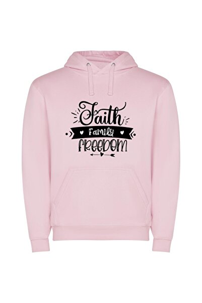iLovePrints Monochrome Essence: Faith, Family, Freedom Φούτερ με κουκούλα σε ...