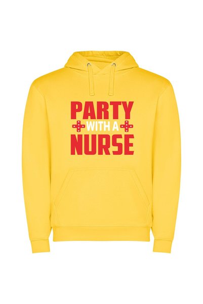 iLovePrints Vibrant Red Nurse Affair Φούτερ με κουκούλα σε χρώμα Κίτρινο