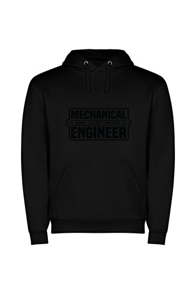 iLovePrints Mechanical Design Maestro Φούτερ με κουκούλα σε χρώμα Μαύρο
