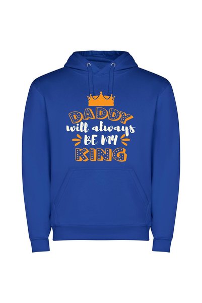 iLovePrints Crowned Love, Daddy Φούτερ με κουκούλα σε χρώμα Μπλε