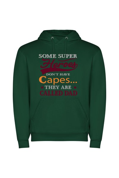 iLovePrints Dad Heroes: The Flag Cape Φούτερ με κουκούλα σε χρώμα Πράσινο