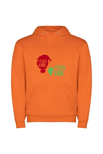 iLovePrints Colorful Charm: Cute Edition Φούτερ με κουκούλα σε χρώμα Πορτοκαλί