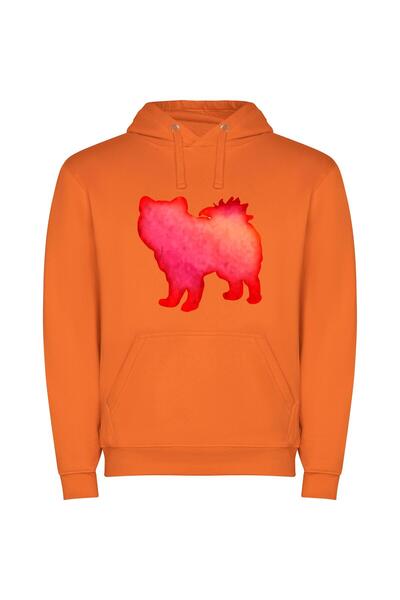 iLovePrints Flaming Canine Phoenix Φούτερ με κουκούλα σε χρώμα Πορτοκαλί