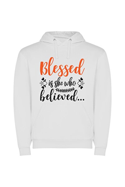iLovePrints Blissful Delight: Divine Contrast Φούτερ με κουκούλα σε χρώμα Λευκό