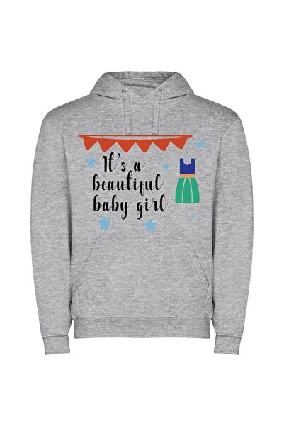 iLovePrints Beautiful Baby Girl Bliss Φούτερ με κουκούλα σε χρώμα Γκρι