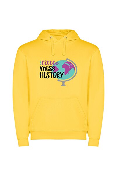 iLovePrints Miss History's Mini Globe Φούτερ με κουκούλα σε χρώμα Κίτρινο