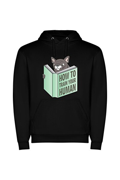 iLovePrints Pawsome Human Training Techniques Φούτερ με κουκούλα σε χρώμα Μαύρο