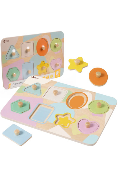 Classic World Blocuri puzzle geometrice 9 piese.