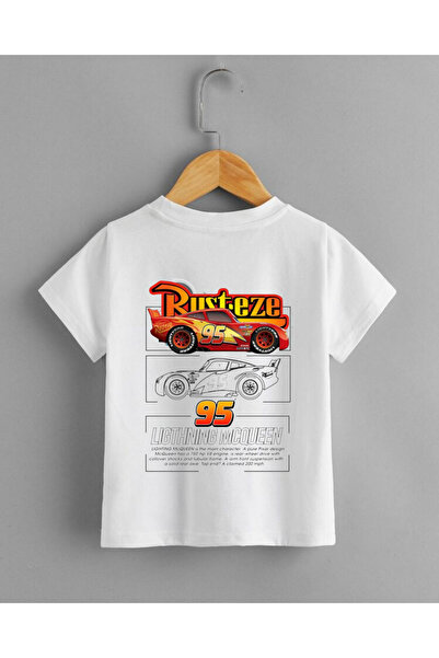 haha تي شيرت مطبوع عليه Lightning Mcqueen للأولاد