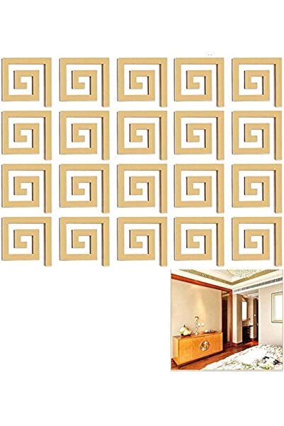 KASTWAVE 20 PCS DIY 3D Acrylic Mirror Wall Stickers, Removable Geometric Gree...