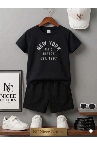 Leto Lykia LETNJA DEČJA MAJICA I KRATKE HLAČE UNISEKS (S TISKOM NEWYORK N.Y.C)