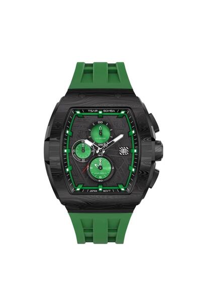 Tsar Bomba Men's Rubber Analog Watch TB8211QII-11 - 51.5x44.6 mm