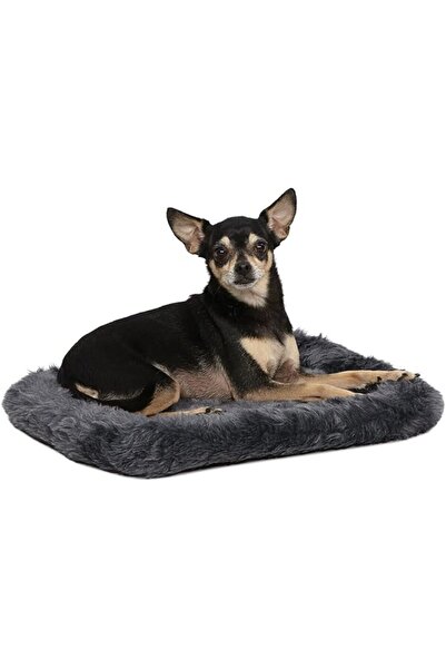 MidWest Homes for Pets Bolster Dog Bed 18L-Inch Gray Dog Bed or Cat Bed w/Com...