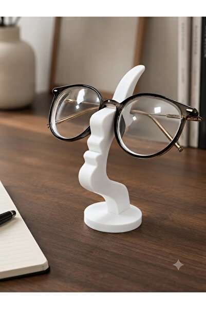 Onflow : Modern Design Abstract Face Figured Glasses Stand - White Decorative...