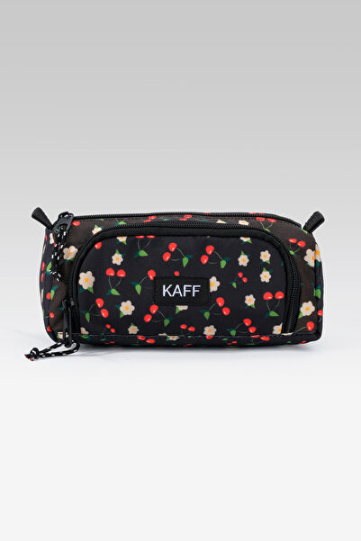 KAFF İmperteks Fabric Pen Holder |   Double Compartment Large Volume Cherry P...