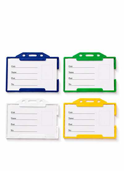 excarpin Colorful Four Card Holder Set - Blue Green White Yellow