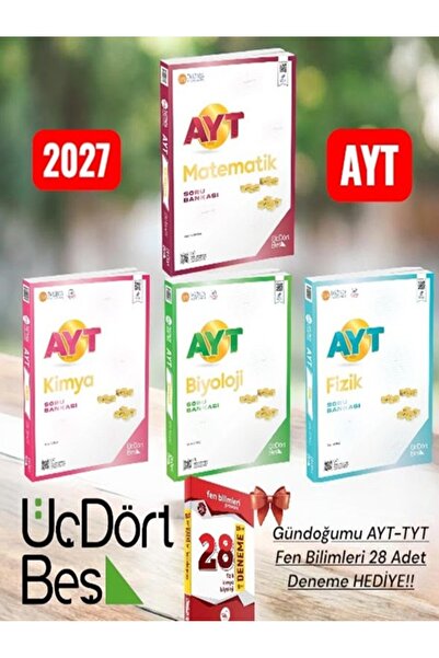 Üç Dört Beş Yayıncılık 345-2027 Ayt Matematik Fizik Kimya Biyololoji Soru Ban...