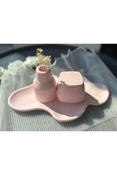 Dabris Decor Set Decor Tavă Bloom, mini vază Decor Halo și cutie Luno suport ...
