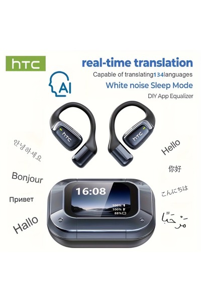 Choice سماعات أذن ذكية للترجمة بالذكاء الاصطناعي HTC NE25، سماعات بلوتوث لاسل...