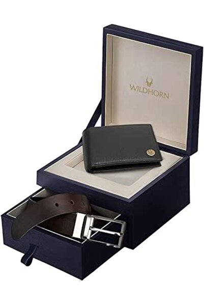 Wildhorn mens Leather Wallet Belt Combo Men's Wallet