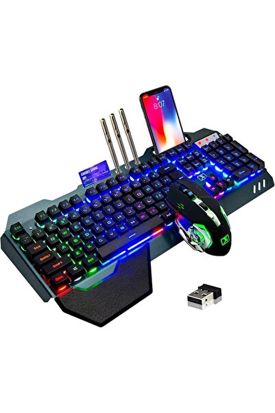 LexonElec Wireless gaming Keyboard and Mouse,Rainbow Backlit Rechargeable Key...