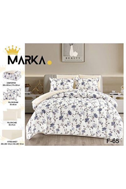 Generic Summer Floral Patterned Quilt Set - Cool and Soft Fabric - 4 Pieces