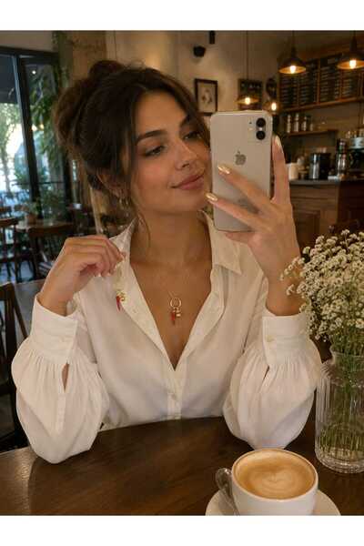 Genel Markalar Çelik Gold Biber Charm Kolye – 45 cm