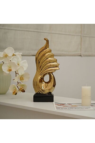 Danube Home Liana Abstract Gold 15.3X7.8X36.5Cm, Stoneware, L 15.3 x W 7.8 x ...