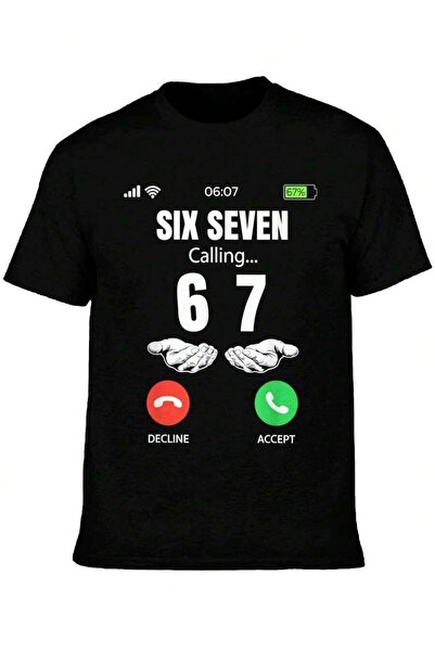 9JY Humorous T-Shirt Featuring The 'Six Seven Calling 67' Meme, Suitable Both...