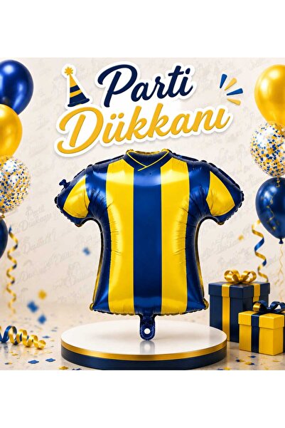 Parti Dükkanı بالون من الفويل باللون الأصفر والأزرق الداكن مقاس 18 بوصة متواف...