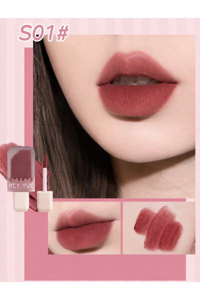 Kozmetik Hey.Yue 01 Matte Lipstick - Flawless Look in One Stroke, Velvety Mat...