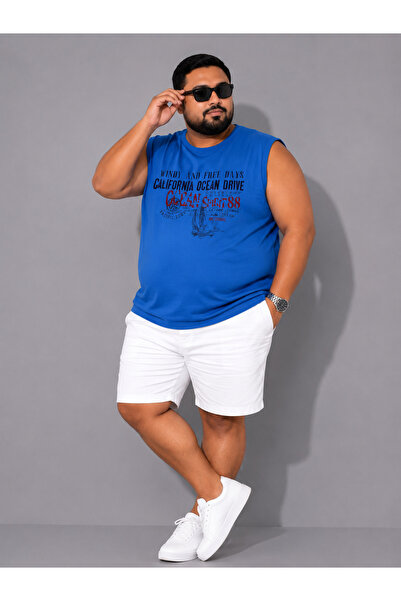 ANNEX Large Size Sleeveless Round Neck Printed Men's T-Shirt Undershirt