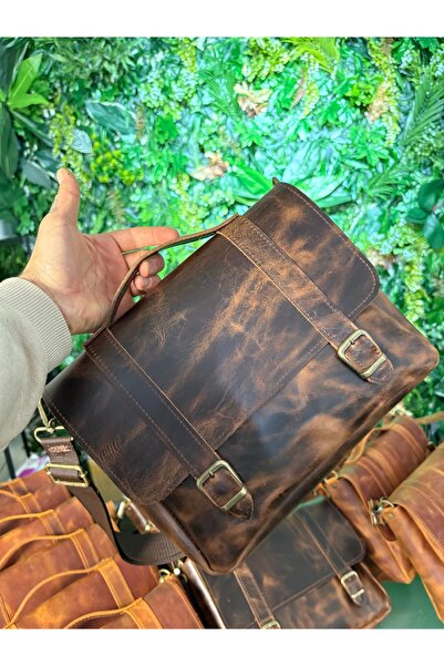 RONYA LEATHER Hakiki Deri Laptop Evrak Çantası (Law Bag)