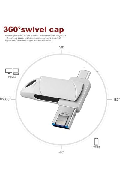 GENERAL 2TB Usb 3.0 Flash Drive, 3 in 1 USB C Thumb Drive High Speed for Andr...
