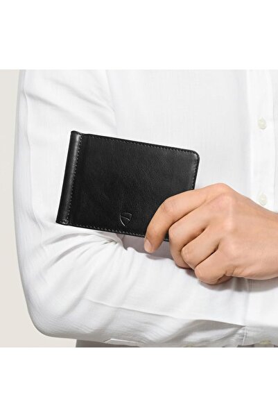 Vaultskin محفظة برومبتون الجلدية النحيفة مع مشبك نقود وتقنية RFID للرجال (بني...