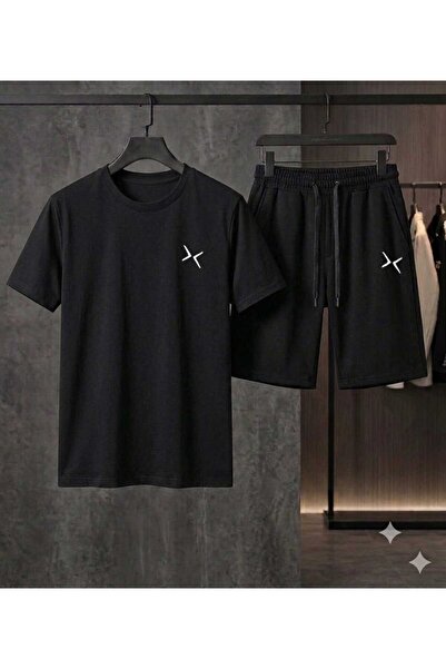 CLOTHES33 تي شيرت وشورت من قطعتين، مزيج رقيق صيفي مقاوم للعرق، مطبوع، للنساء/...