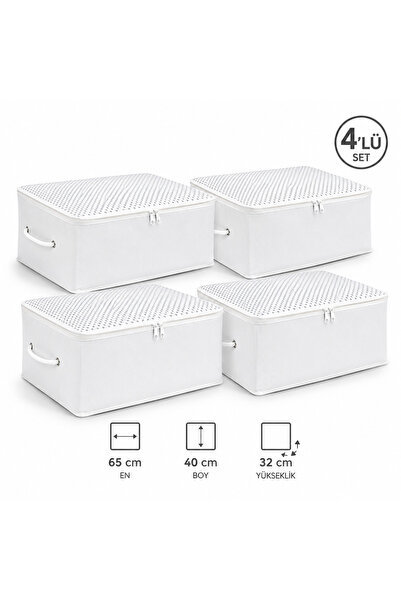 Melisa tekstil 4'lü Çok Amaçlı Saklama Hurcu 65x40x32 cm Baza Altı Düzenleyic...