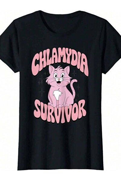 LİNA06 Embarrassing Funny Inappropriate Chlamydia Survivor Cat T-Shirt For Me...