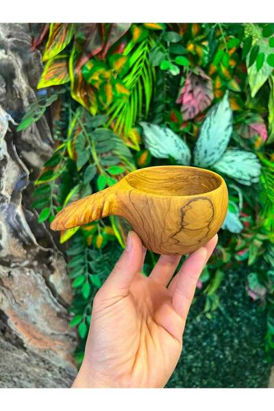 AĞAÇ VE KÜTÜK El Yapımı Zeytin Ağacı Kuksa Bardak – Doğal Ahşap Kamp ve Kahve...