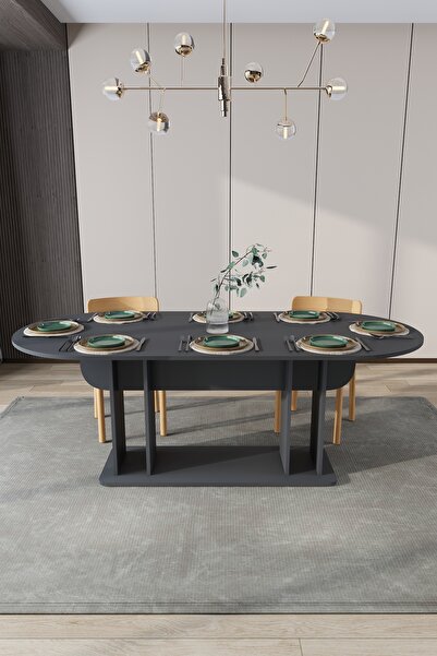 asratrend Modern 8 Kişilik Mutfak Yemek Masası %100 MDF Mutfak Yemek Odası Ma...