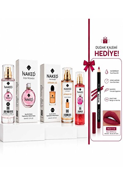 naked 3 Adet For Women Kadın Parfüm 45 ml Eau de Parfum – K9 / K15 Arman İsi ...