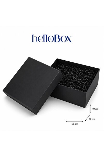 Hellobox Premium Mat Siyah Hediye Kutusu - Ekstra Kalın Sert Mukavva, İçi Kır...
