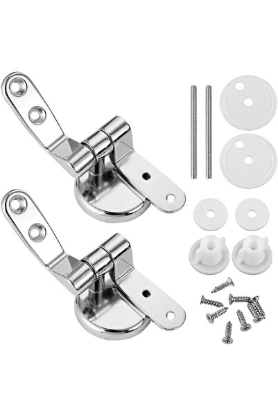 STARSTAR Chrome-Plated Toilet Seat Hinge Replacement Kit for Wooden & Resin S...