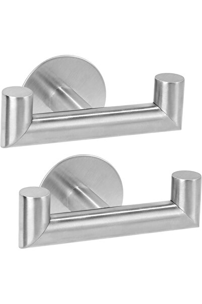 STARSTAR Double-sided adhesive wall hooks, 2-pack bathroom towel rack, stainl...
