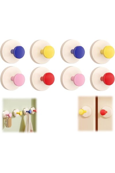 STARSTAR 8-Pack Multi-Color 6.1x6.1x4.4 cm Suction Cup Towel Hooks