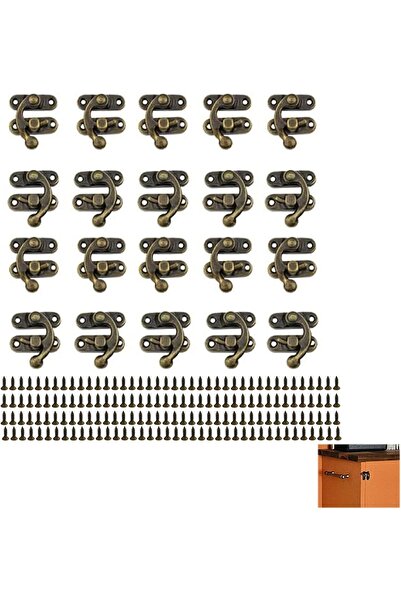 STARSTAR 20-piece bronze hook lock, ambidextrous, wooden box clasp, metal hor...
