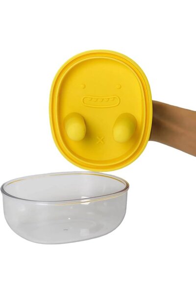 STARSTAR Snack box - 2-in-1 design - Keeps hands clean - Silicone lid with fi...