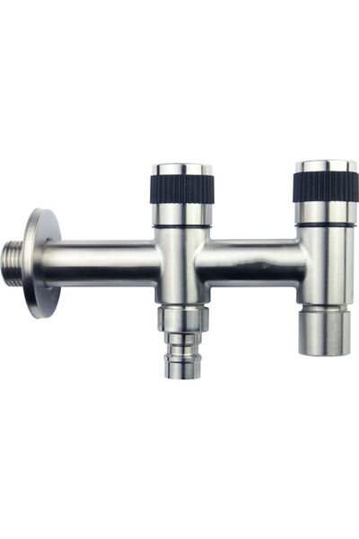 STARSTAR Double stainless steel faucet with 1/2-inch rotary valve for garden ...